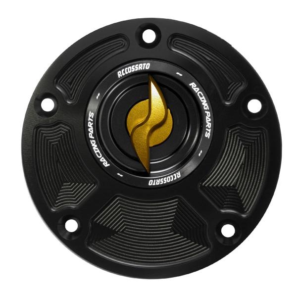 Accossato gold aluminum fuel tank cap quick release Ducati 998/999