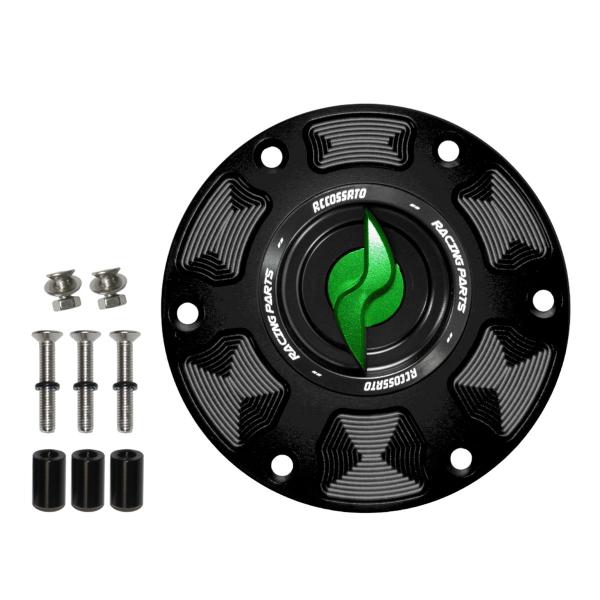Accossato green aluminum fuel tank cap quick release MV Agusta 675 Brutale 2012-2020