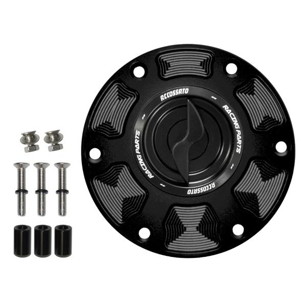 Accossato black aluminum fuel tank cap quick release MV Agusta 675 Brutale 2012-2020
