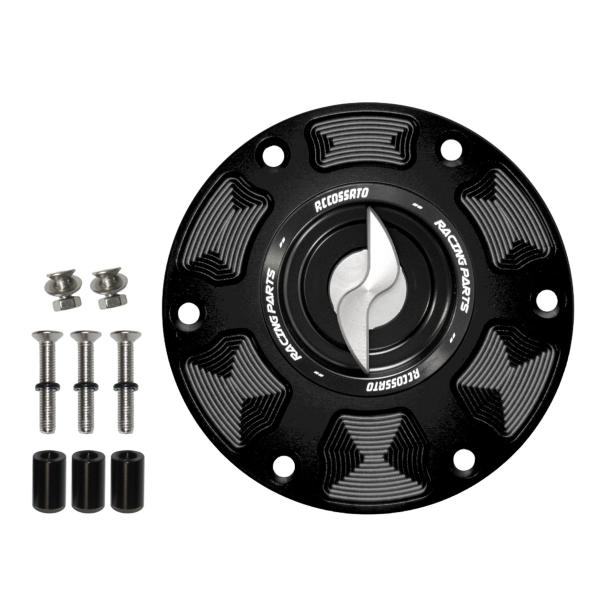 Tappo serbatoio benzina Accossato alluminio argento chiusura rapida MV Agusta 675 Brutale 2012-2020