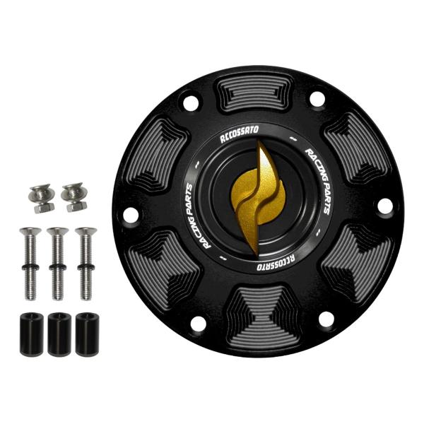 Tappo serbatoio benzina Accossato alluminio oro chiusura rapida MV Agusta 675 Brutale 2012-2020