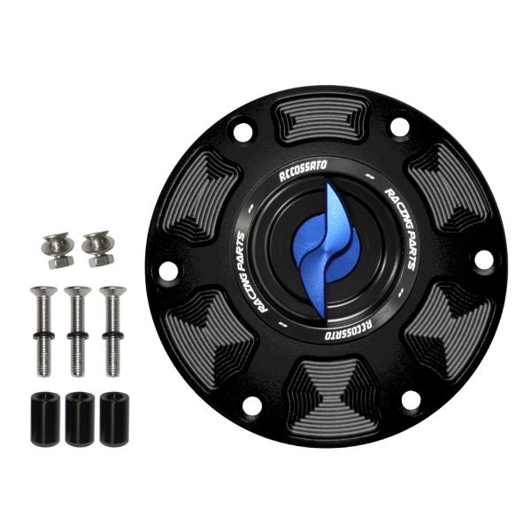 Tappo serbatoio benzina Accossato alluminio blu chiusura rapida Triumph Daytona 675 2013-2016