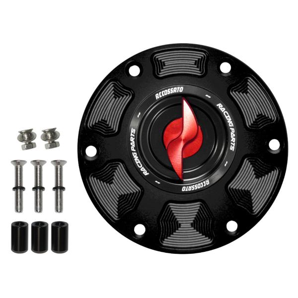 Tappo serbatoio benzina Accossato alluminio rosso chiusura rapida Triumph Daytona 675 2013-2016