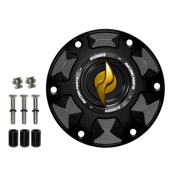 Tappo serbatoio benzina Accossato alluminio oro chiusura rapida Triumph Speed Triple 1050 2005-2013