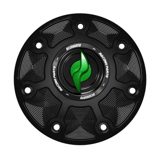 Accossato green aluminum fuel tank cap quick release KTM 390 Duke 2017-2021