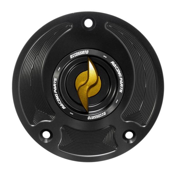 Accossato gold aluminum fuel tank cap quick release Suzuki GSXR1000 2003-2013