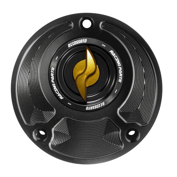 Accossato gold aluminum fuel tank cap quick release Yamaha YZF R1 1998-2021