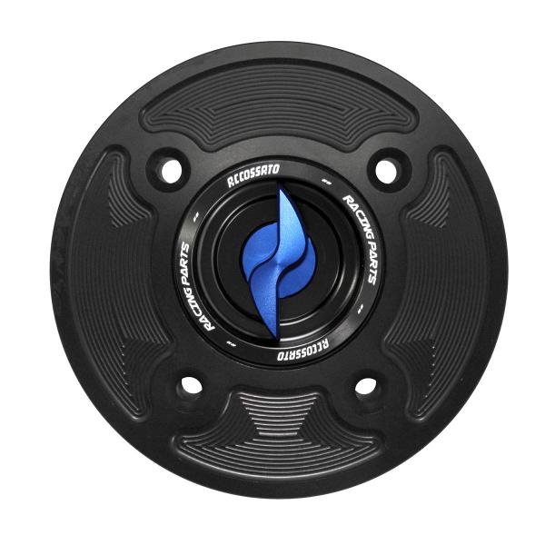 Accossato blue aluminum fuel tank cap quick release Kawasaki Ninja 400 2017-2022