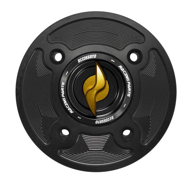 Accossato gold aluminum fuel tank cap quick release Kawasaki Ninja 400 2017-2022