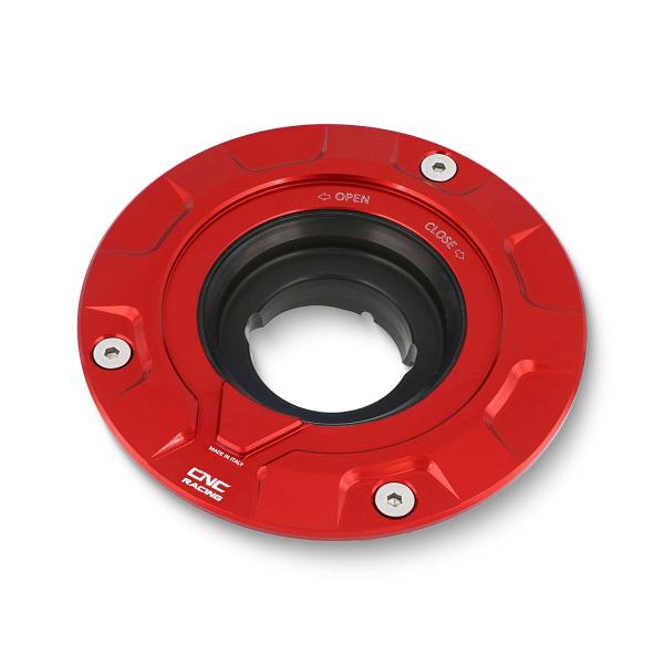 Flangia tappo serbatoio benzina CNC Racing Gear rosso Aprilia RSV4R 2009-2014