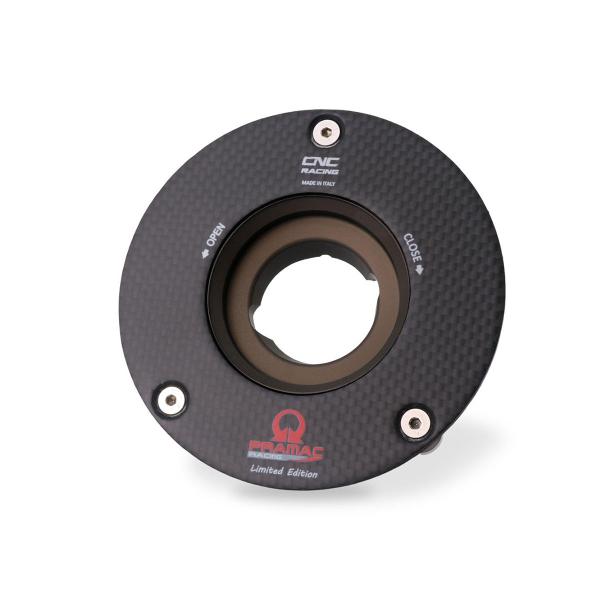 Flangia tappo serbatoio benzina CNC Racing Carbon Pramac Lucido Aprilia Tuono V4RR 1100 2015-2020