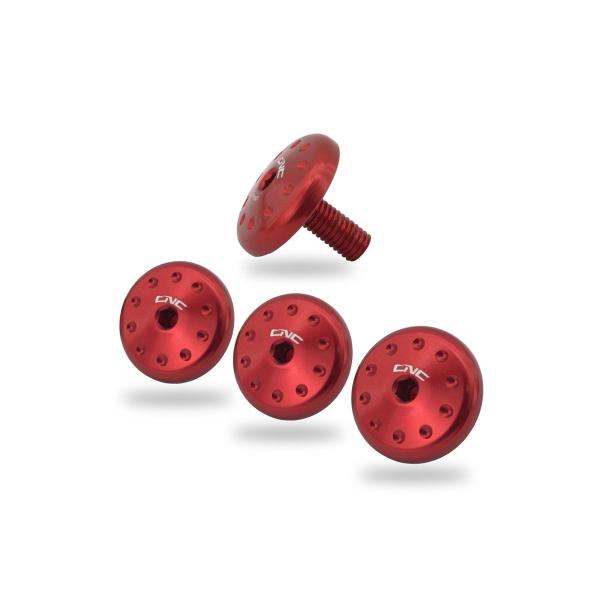 CNC Racing red radiator cover screw kit Ducati Multistrada V4 2021-2024