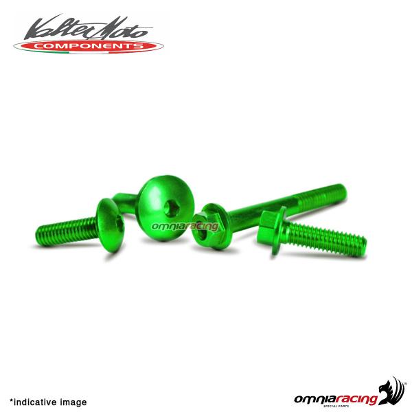 Fairing screws kit Valtermoto in green aluminum for Kawasaki ZX10R Ninja 2004>2005