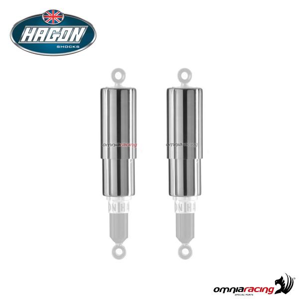 Set cappellotti cromati superiori ed inferiori per ammortizzatori doppi Hagon