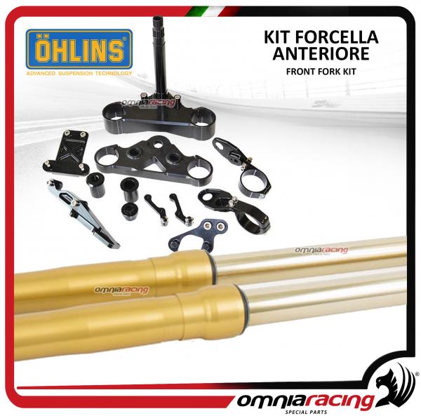 Ohlins FG620 kit Forcella steli tradizionali oro + kit piastre Triumph Street Twin / Cup / Scrambler