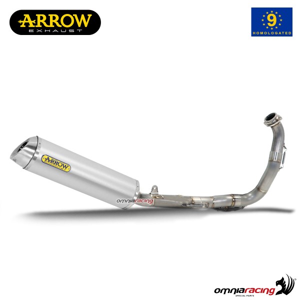 Impianto di scarico completo Arrow Thunder omologato in alluminio per Yamaha R125 2014>2016