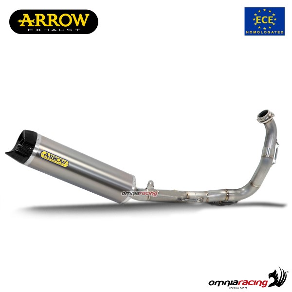 Impianto di scarico completo Arrow Thunder omologato in titanio per Yamaha MT125 2014>2019