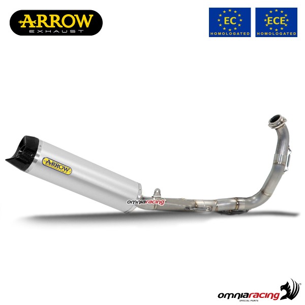 Impianto di scarico completo Arrow Thunder omologato in alluminio per Yamaha R125 2019>2020