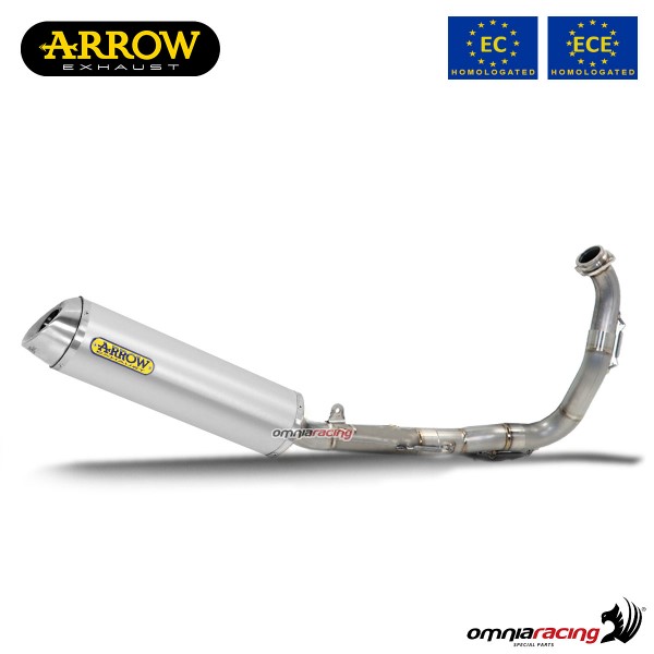 Impianto di scarico completo Arrow Thunder omologato in alluminio per Yamaha MT125 2021>2022