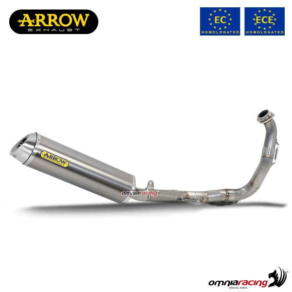 Impianto di scarico completo Arrow Thunder omologato in titanio per Yamaha MT125 2021>2022