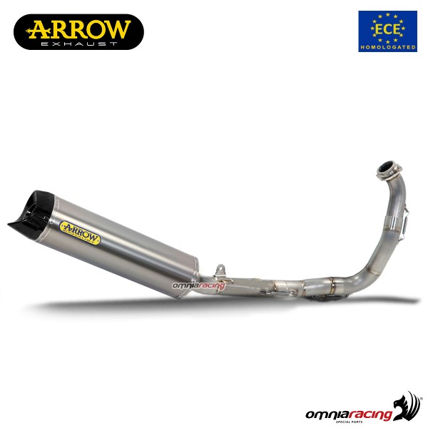 Impianto di scarico completo Arrow Thunder omologato in titanio per Yamaha MT125 2021