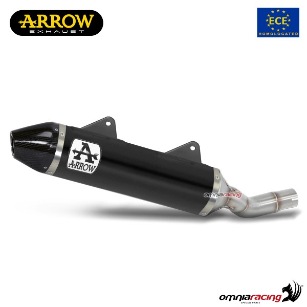 Terminale di scarico Arrow Thunder omologato in alluminio nero per Malaguti XTM125/XSM125 2019>2020