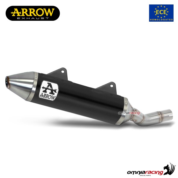 Terminale di scarico Arrow Thunder omologato in alluminio nero per Malaguti XTM125/XSM125 2019>2020