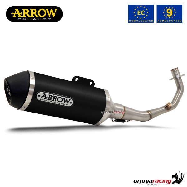 Scarico completo Arrow Urban omologato in alluminio dark per Kawasaki J300 2014>2016