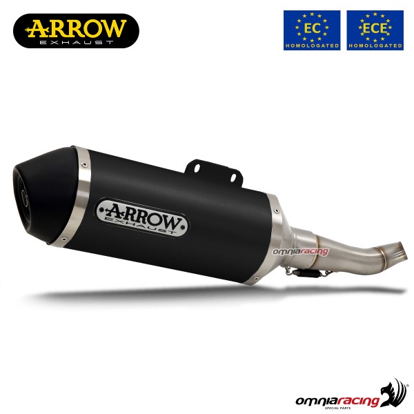 Terminale di scarico Arrow Urban omologato in alluminio dark per Honda Forza 300 2018>2020