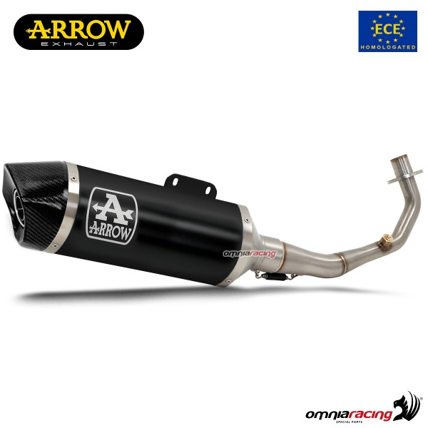 Arrow full system exhaust approved in dark aluminum for Piaggio Vespa GTS300 2021>2022
