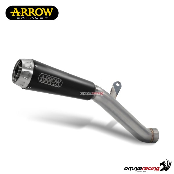 Terminale di scarico Arrow Pro Race racing acciaio nero per Aprilia Tuono V4 1100 Factory 2019>2020