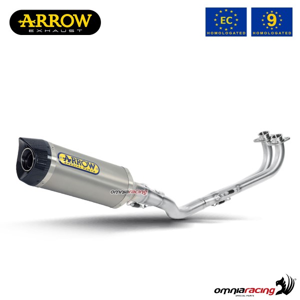 Impianto di scarico completo Arrow Thunder omologato in titanio per Yamaha Tmax 500 2008>2011
