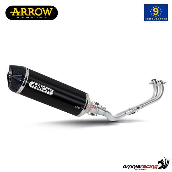 Scarico completo Arrow Race-Tech omologato in alluminio dark per Yamaha Tmax 500 2008>2011