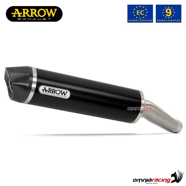 Terminale di scarico Arrow Maxi Race-Tech omologato in alluminio dark per Bmw K1300R 2009>2016