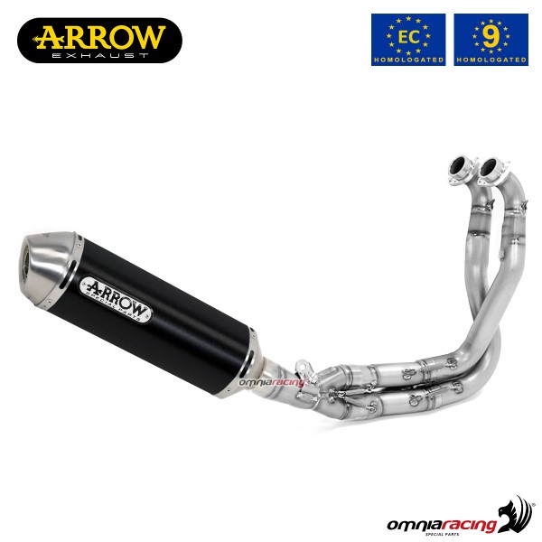 Scarico completo Arrow Race-Tech omologato in alluminio dark per Kawasaki Versys 650 2017>2023