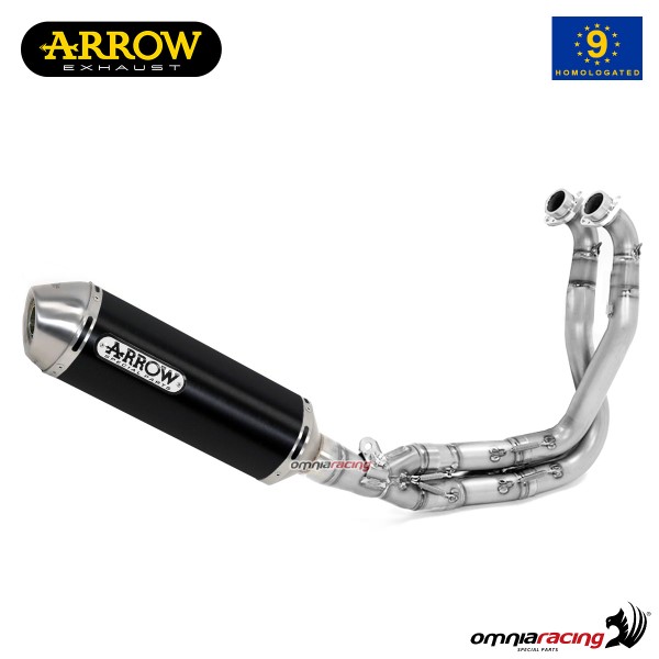 Scarico completo Arrow Race-Tech omologato in alluminio dark per Kawasaki Versys 650 2017>2023
