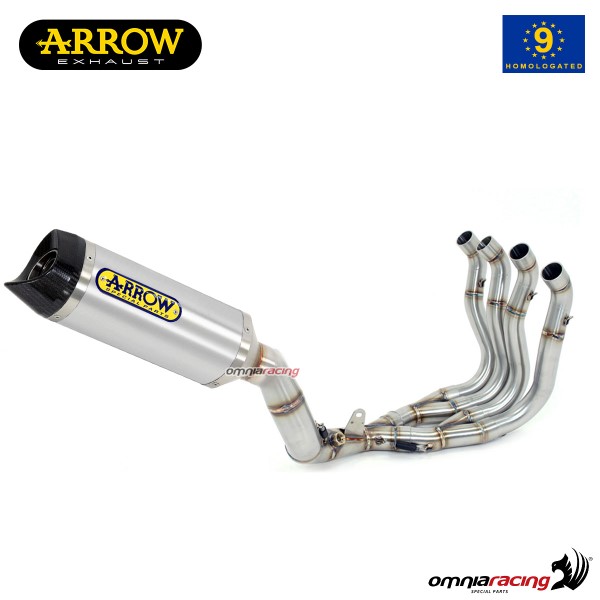 Impianto di scarico completo Arrow Thunder omologato in alluminio per Yamaha R6 2012>2016