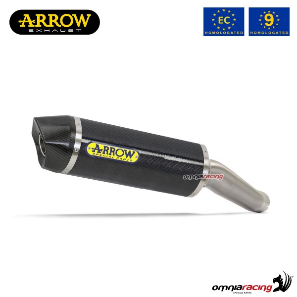 Terminale di scarico Arrow Race-Tech omologato in Carbonio per Ducati Hypermotard 939 2016>2018