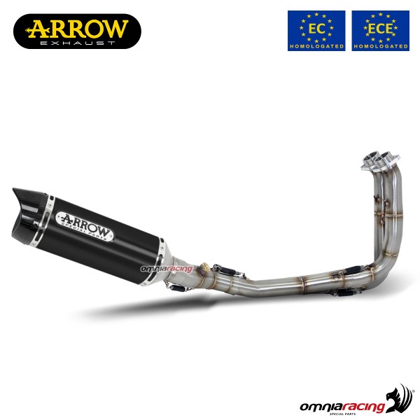 Arrow Thunder full system exhaust approved in dark aluminum for Yamaha Tracer 700 2020>2022
