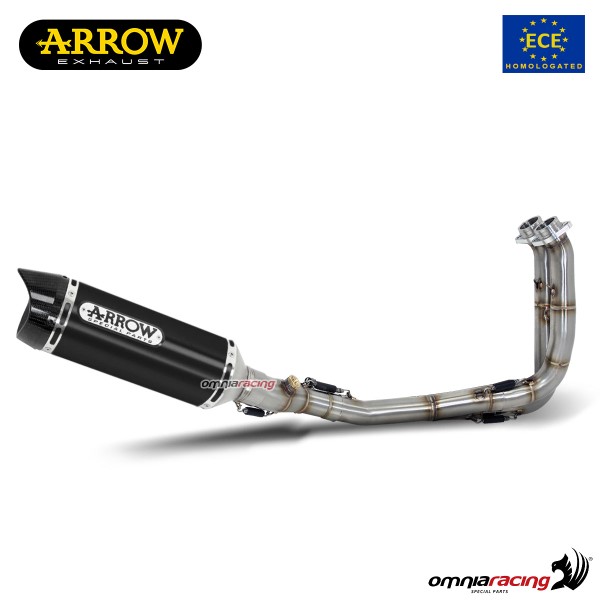 Impianto di scarico completo Arrow Thunder omologato in alluminio dark per Yamaha MT07 2014>2020