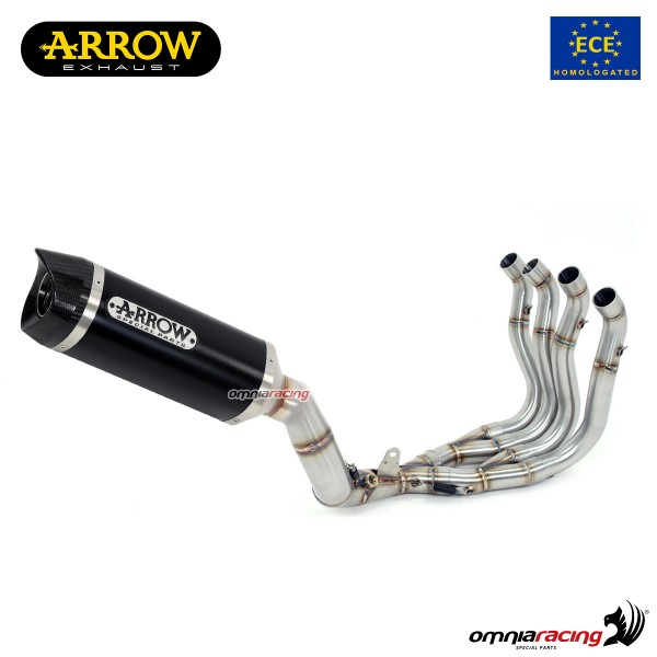 Impianto di scarico completo Arrow Thunder omologato in alluminio dark per Honda CBR650R 2019>2021