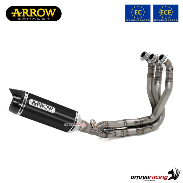 Impianto di scarico completo Arrow Thunder omologato in alluminio dark per Yamaha MT09 2013>2020