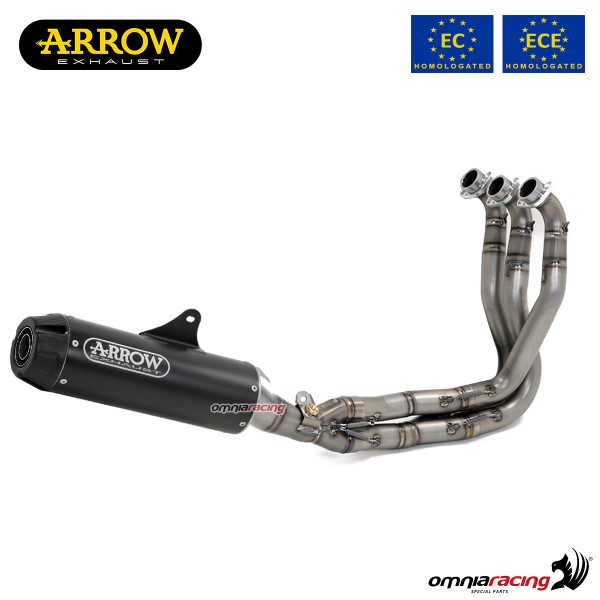Impianto di scarico completo Arrow Jet Race omologato in Inox dark per Yamaha XSR900 2016>2020