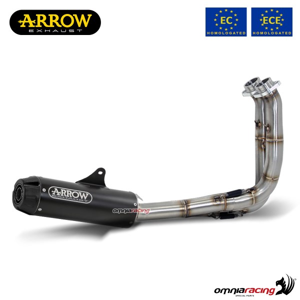 Impianto di scarico completo Arrow Jet Race omologato in Inox dark per Yamaha Tracer 700 2016>2019