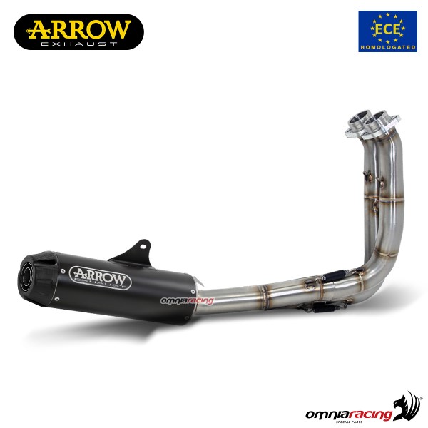 Impianto di scarico completo Arrow Jet Race omologato in Inox dark per Yamaha Tracer 700 2016>2019