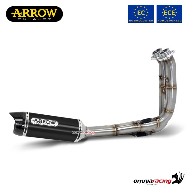 Scarico completo Arrow Thunder omologato in alluminio dark per Yamaha Tracer 700 2016>2019