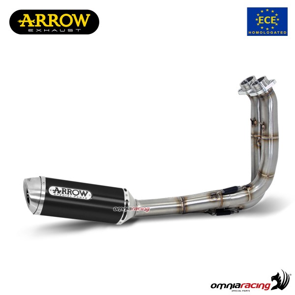 Impianto di scarico completo Arrow Thunder omologato in alluminio dark per Yamaha MT07 2014>2020