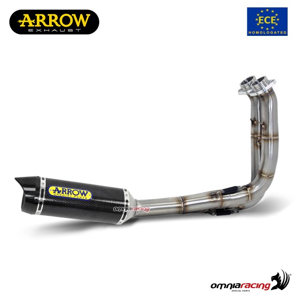 Impianto di scarico completo Arrow Thunder omologato in carbonio per Yamaha Tracer 700 2016>2019