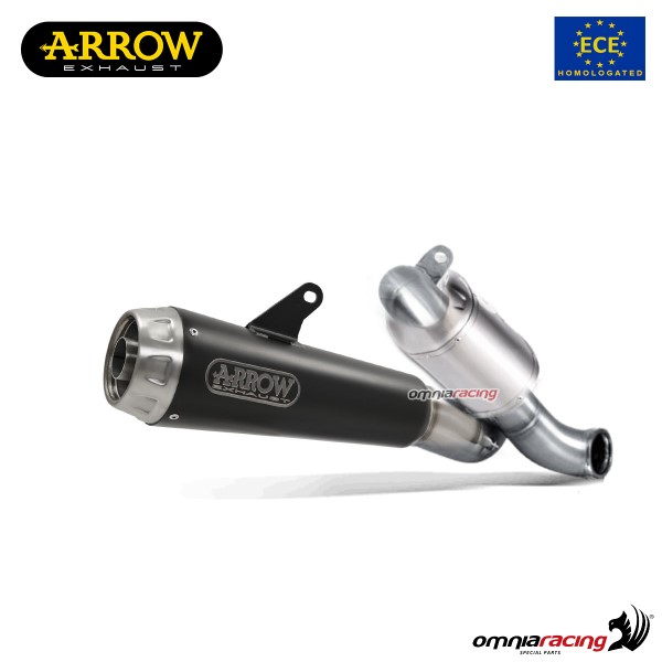 Scarico Arrow Pro-Race omologato in acciaio dark per Ducati Scrambler 800 Desert Sled 2017>2020