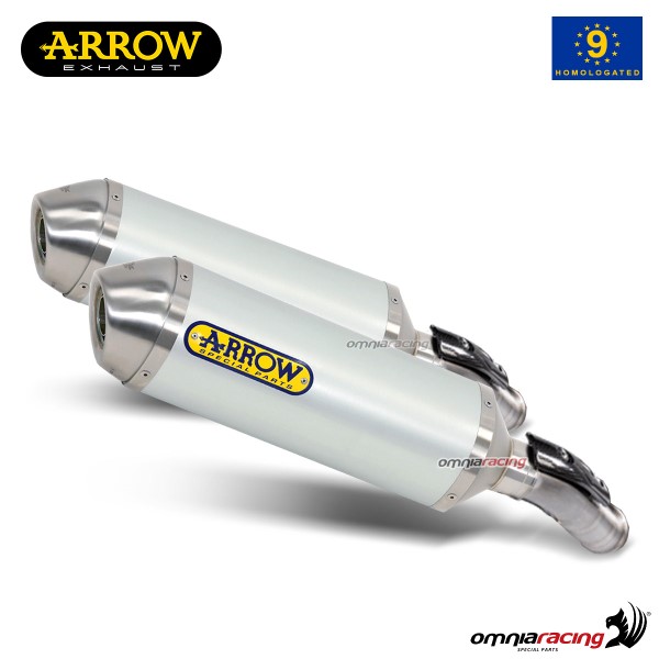 Coppia terminali Arrow Race Tech omologato alluminio per Aprilia Tuono 1000R/Factory 2006>2010